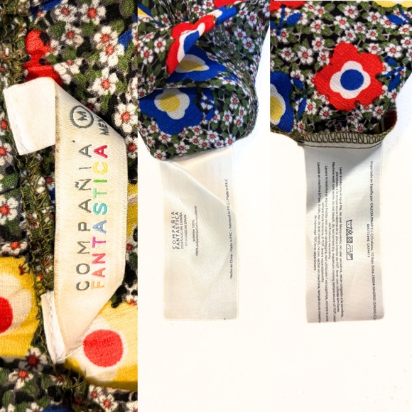 Compañía Fantástica Boho Floral Print Top Size M - Picture 6 of 6